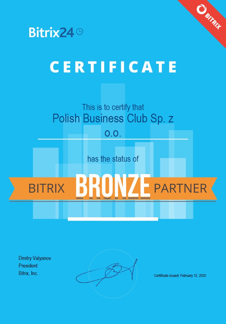 Bitrix24 Bronze Partner w Polsce
